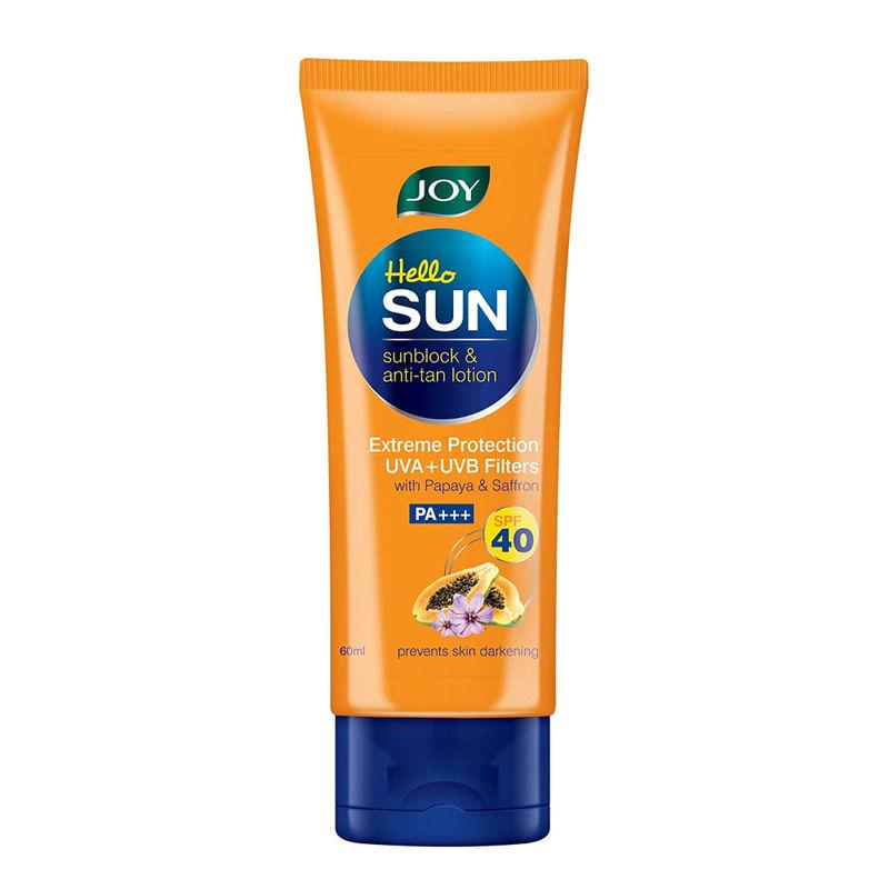 joy hello sun sunblock & anti-tan lotion spf40 pa+++