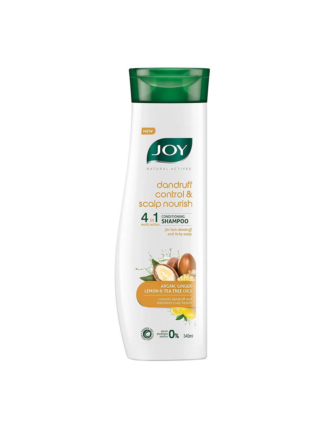 joy natural actives 4-in-1 dandruff control conditioning shampoo with argan - 340 ml