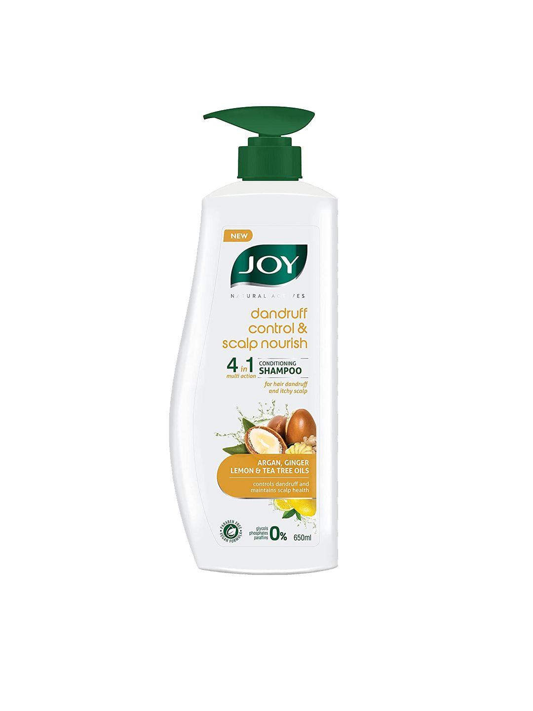 joy natural actives dandruff control & scalp nourish 4 in 1 conditioning shampoo - 650 ml