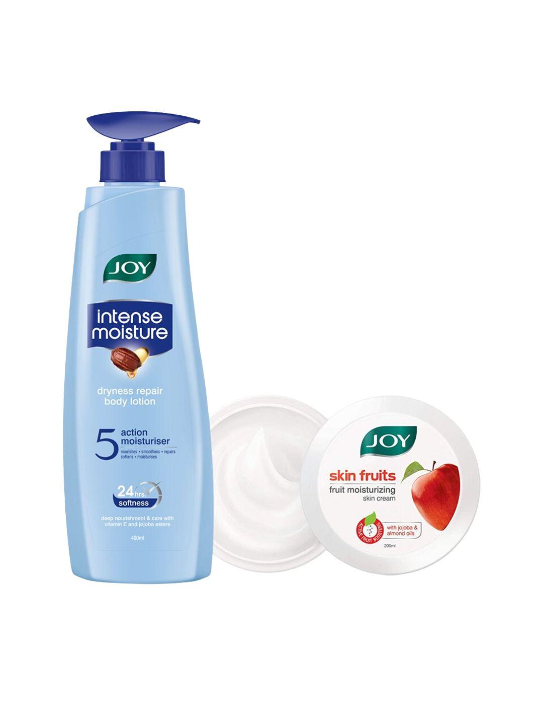 joy pack of 2 intense moisture dryness repair body lotion 400ml & fruits skin cream 200ml