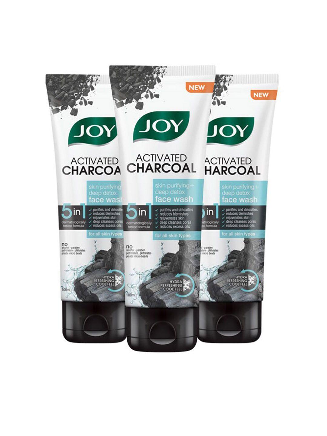 joy pack of 3 activated charcoal face wash 100ml each