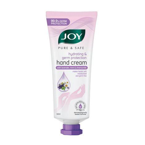 joy pure & safe hydrating & germ protection hand cream with lavender, mint & chamomile (50 ml)