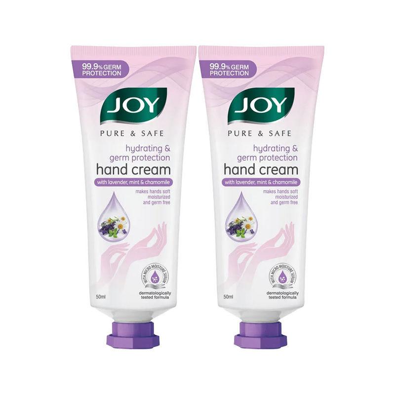 joy pure & safe hydrating & germ protection hand cream with lavender mint & chamomile - pack of 2