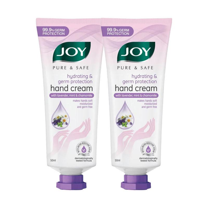 joy pure & safe hydrating & germ protection hand cream with lavender mint & chamomile - pack of 2
