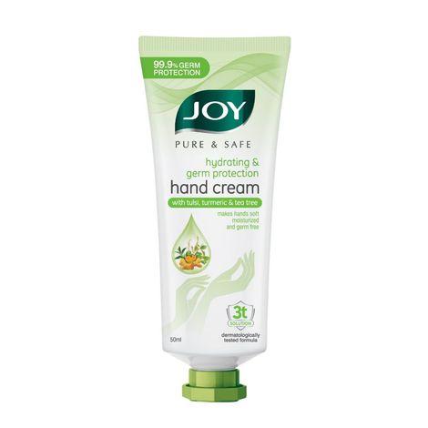 joy pure & safe hydrating & germ protection hand cream with tulsi, turmeric & tea tree (50 ml)