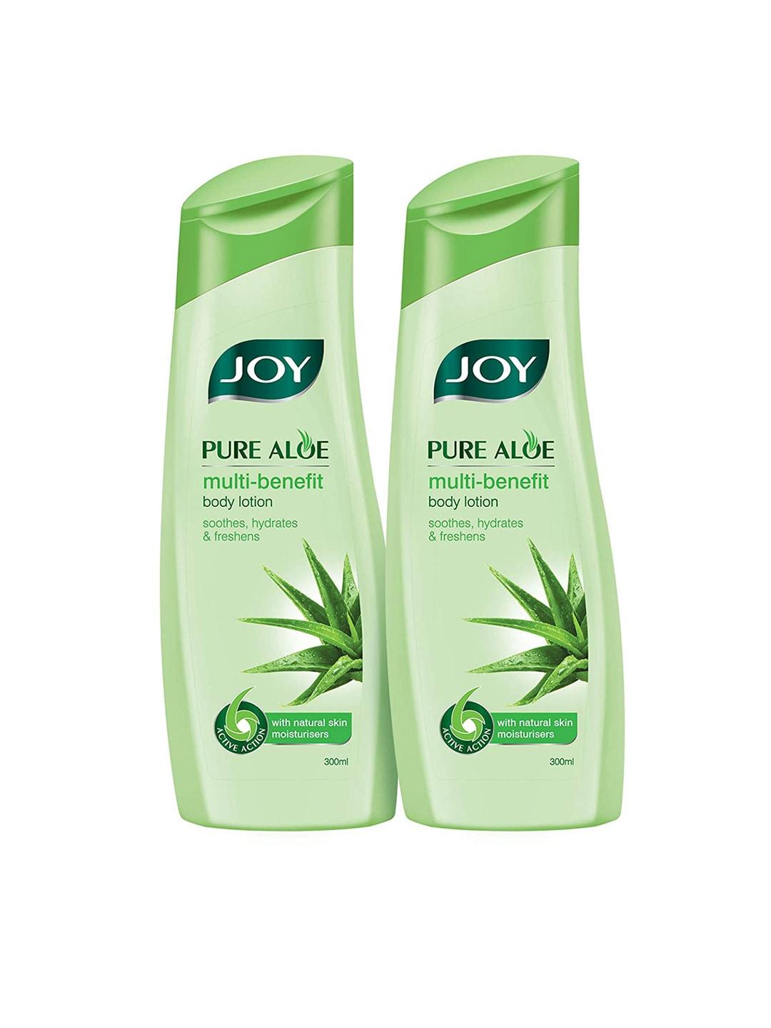 joy pure aloe set of 2 multi-benefit aloe vera body lotion-300 ml each