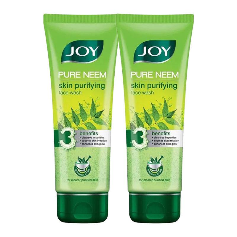 joy pure neem skin purifying face wash - pack of 2 (each 100ml)