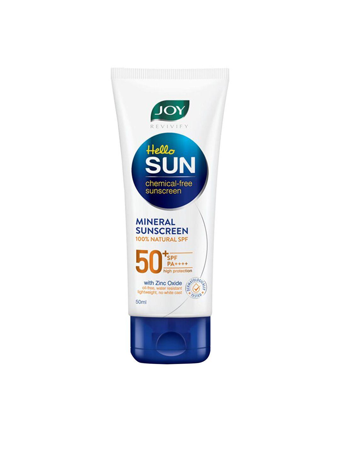 joy revivify hello sun spf 50  pa++++ chemical free sunscreen with zinc oxide - 50 ml