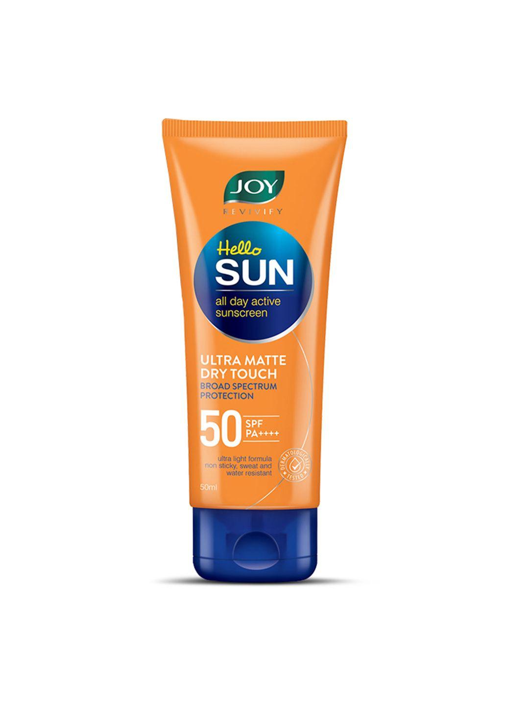 joy revivify hello sun spf 50 pa+++ mattifying natural tone tinted sunscreen - 60 ml