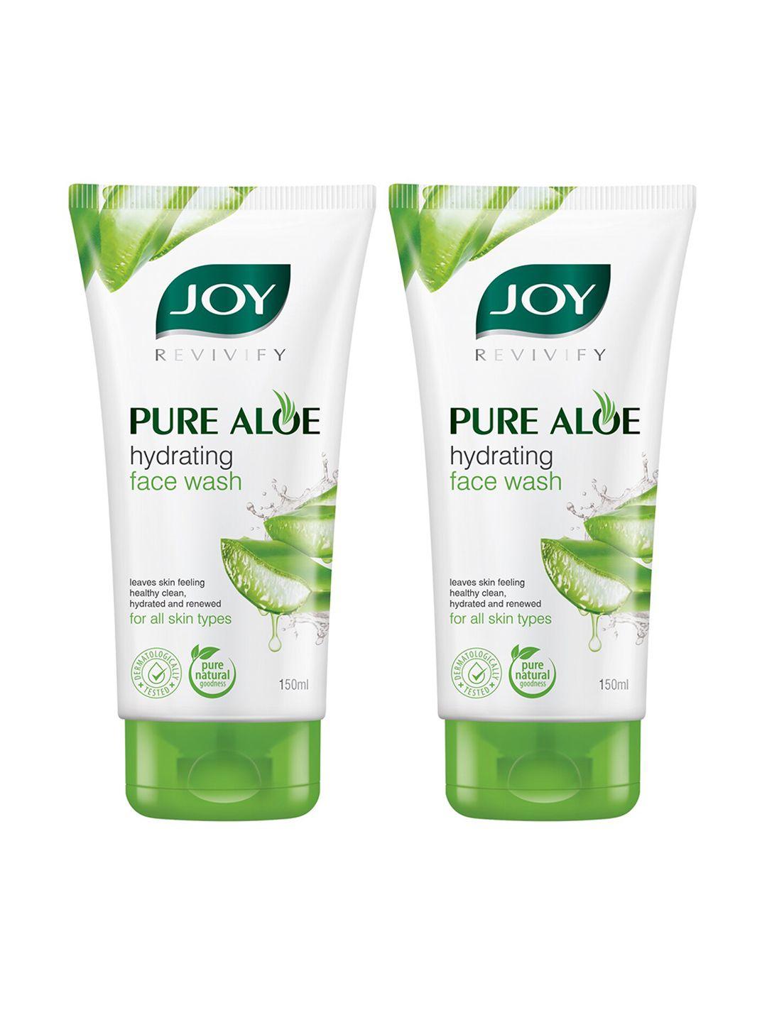 joy revivify set of 2 pure aloe hydrating aloe vera face wash 150 ml each