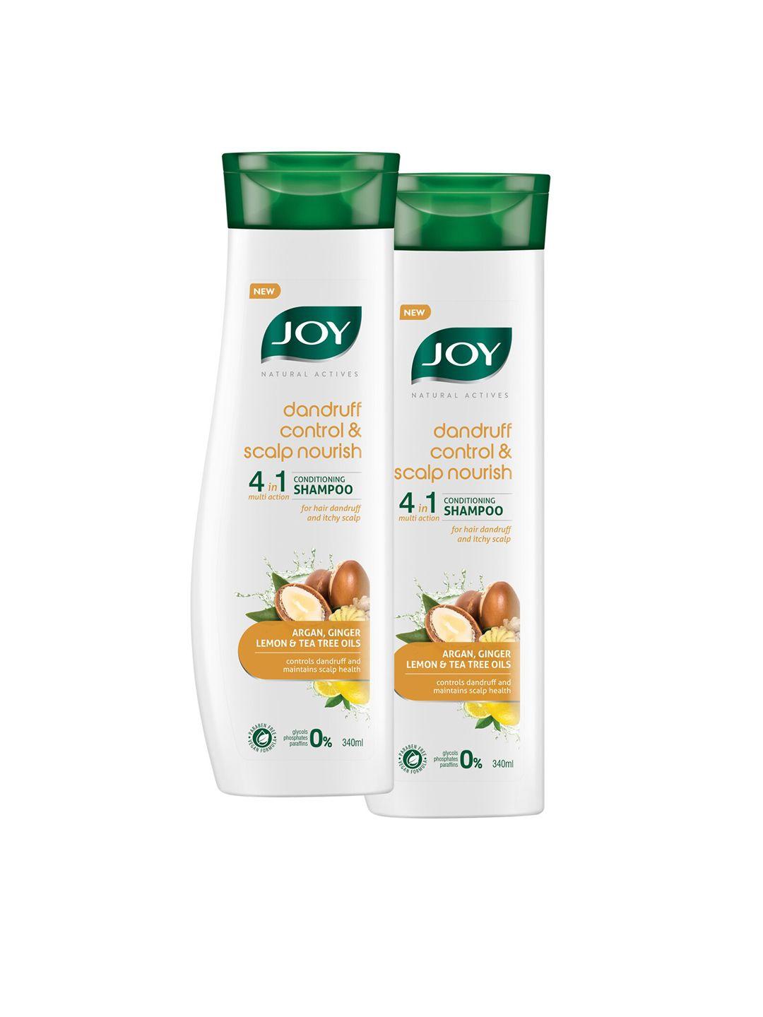 joy set of 2 dandruff control & scalp nourish 4-in-1 conditioning shampoo - 340ml each