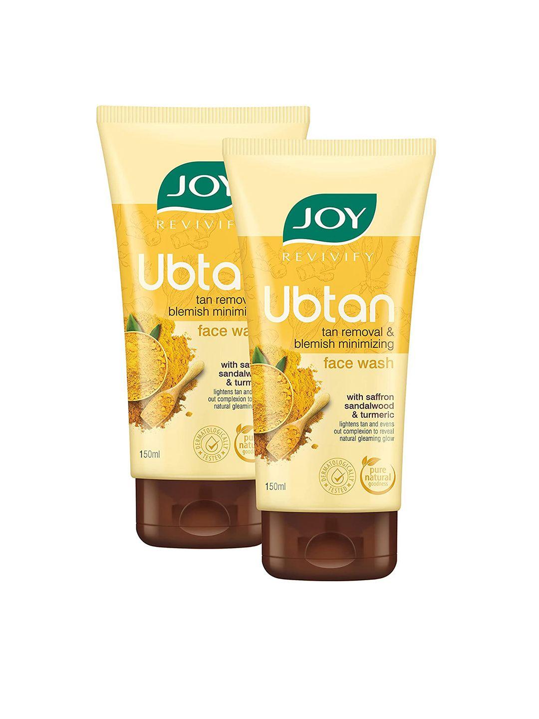 joy set of 2 revivify ubtan tan removal & blemish minimizing face wash - 150 ml each