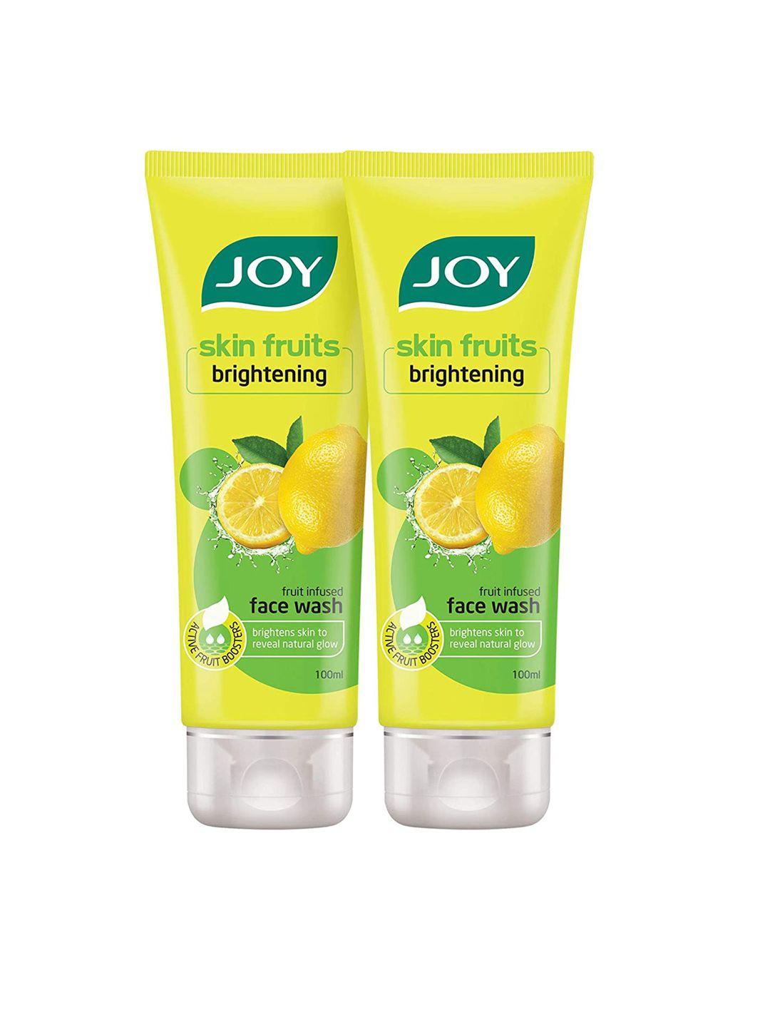 joy set of 2 skin fruits lemon brightening face wash - 100 ml each
