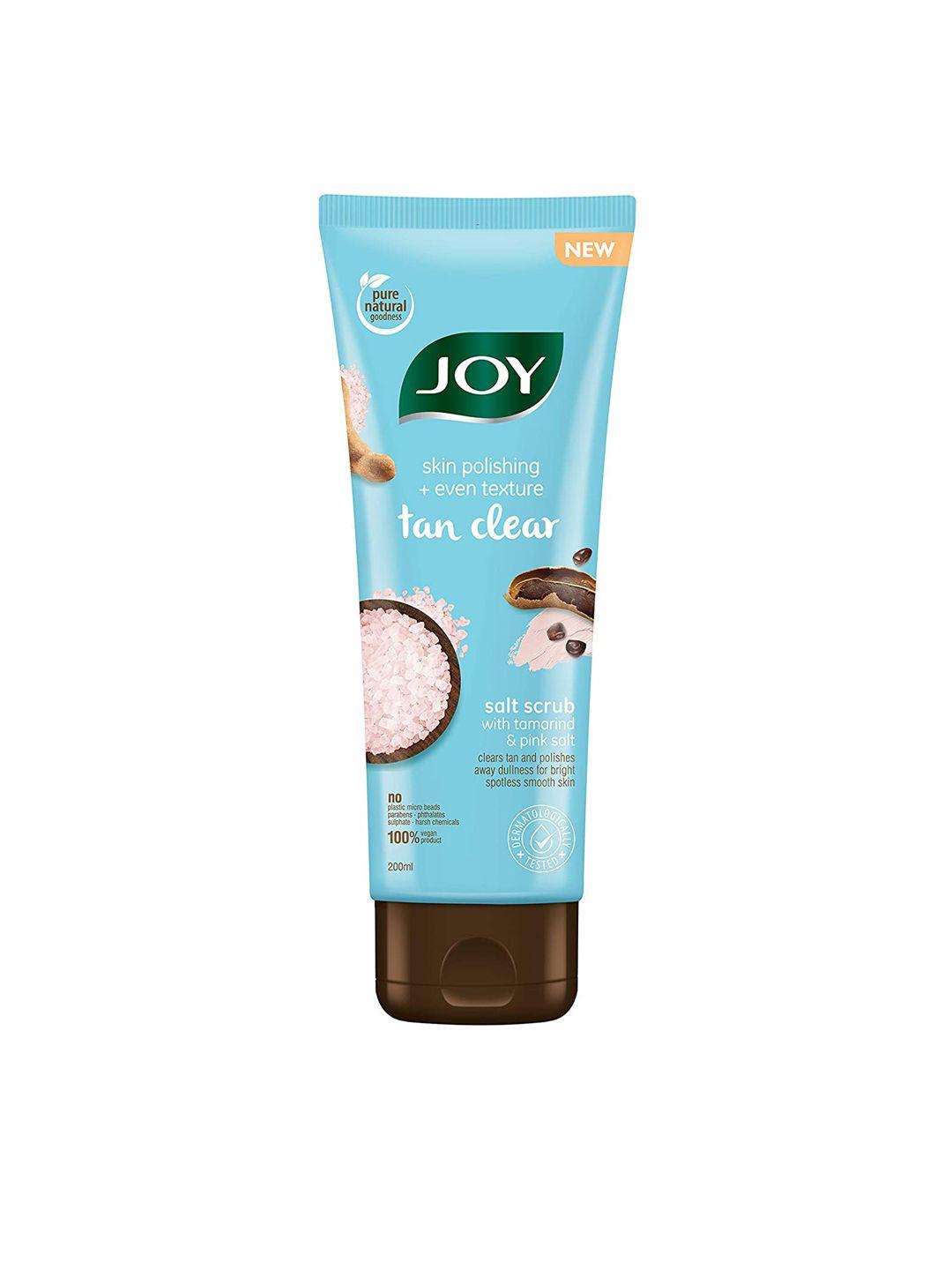 joy skin polishing and even texture tan clear salt face scrub 200 ml