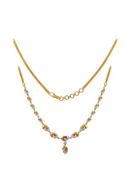 joyalukkas 18 kt gold & diamond necklace