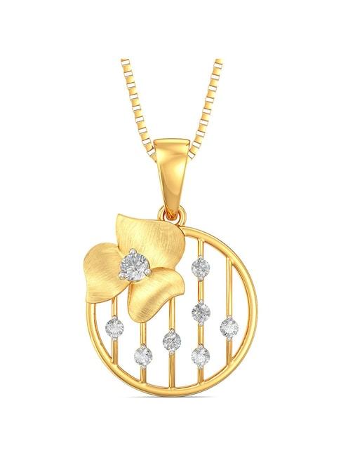 joyalukkas 18k gold & diamond pendant with chain for women