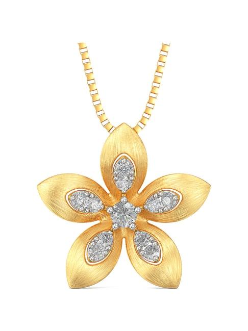 joyalukkas 18k gold & diamond pendant with chain for women