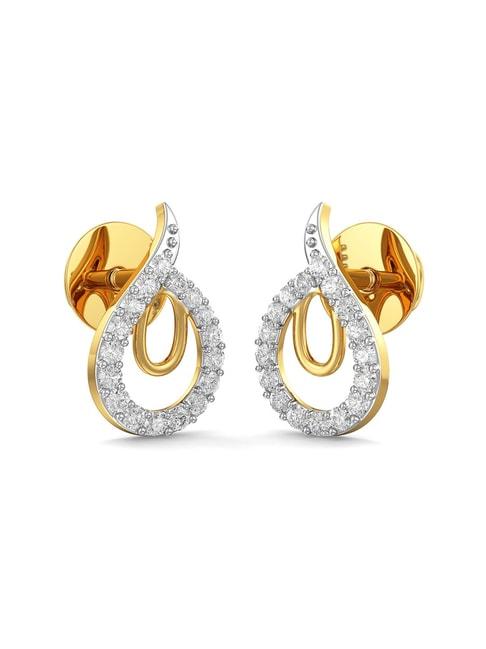 joyalukkas 18k gold & diamond stud earrings for women