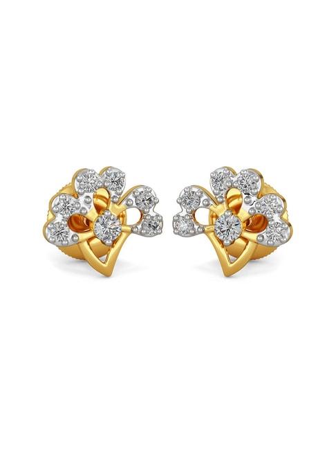 joyalukkas 18k gold & diamond stud earrings