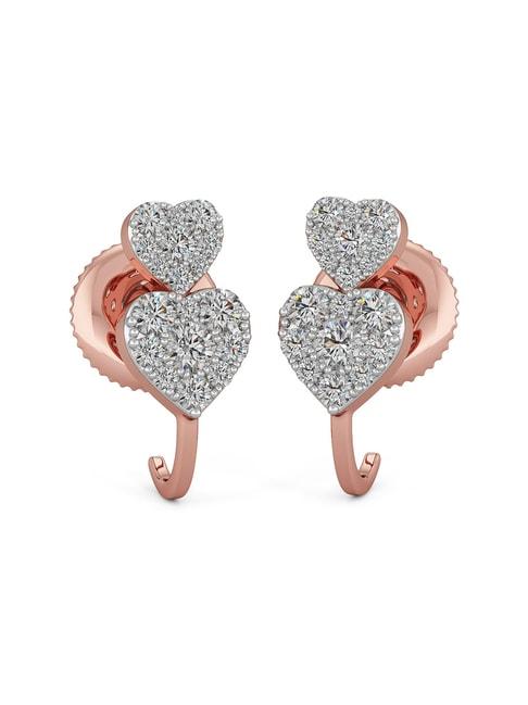 joyalukkas 18k rose gold & diamond hoop earrings for women