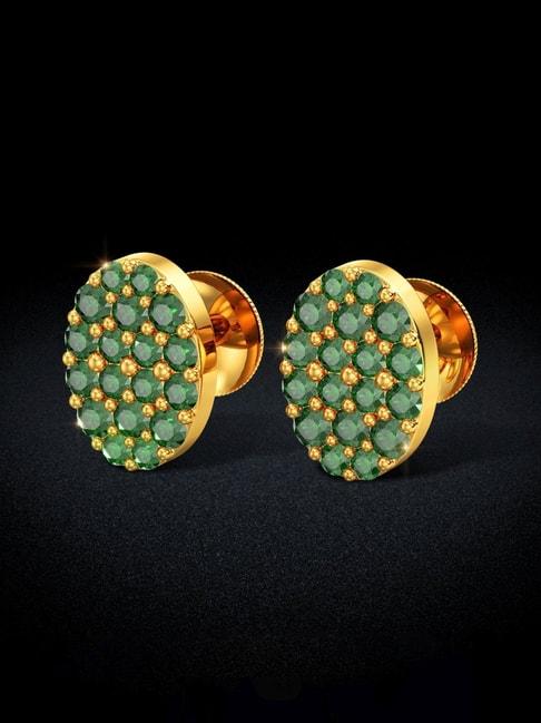 joyalukkas 22k gold curvilinear stud earrings for women