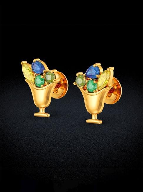 joyalukkas 22k gold ice cream cup stud earrings for women