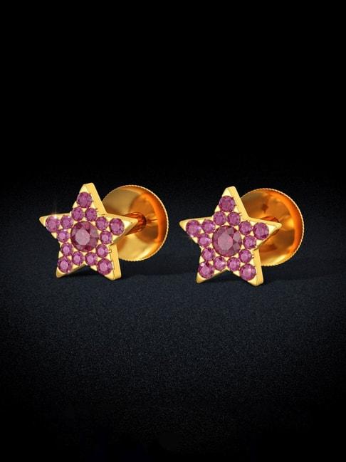 joyalukkas 22k gold stellar stud earrings for women