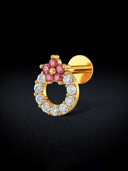 joyalukkas 22k petite blossom gold nosepin for women