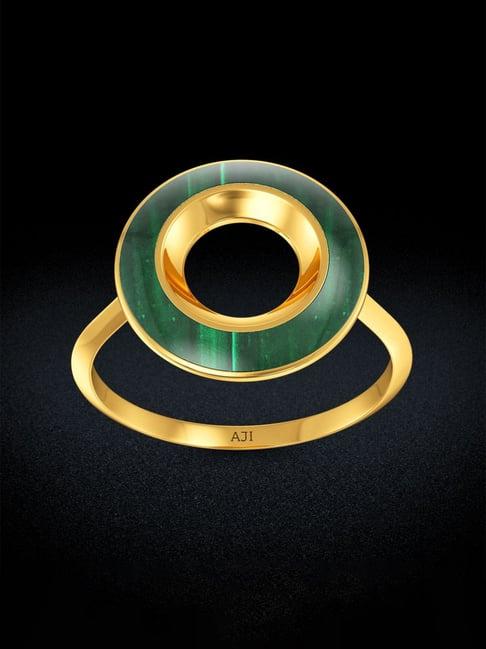 joyalukkas gold 18k playful greenish circle shaped ring for women