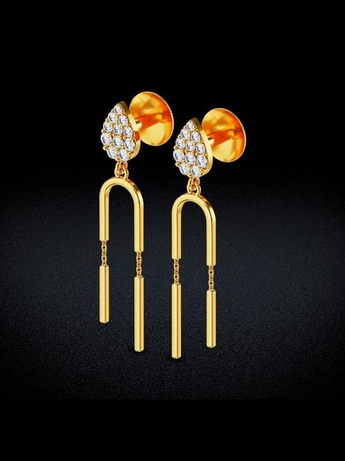 joyalukkas gold 22k angelic shine pendulous dangler earrings for women