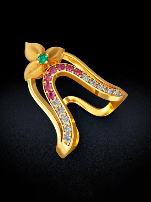 joyalukkas gold 22k floral vanki ring for women