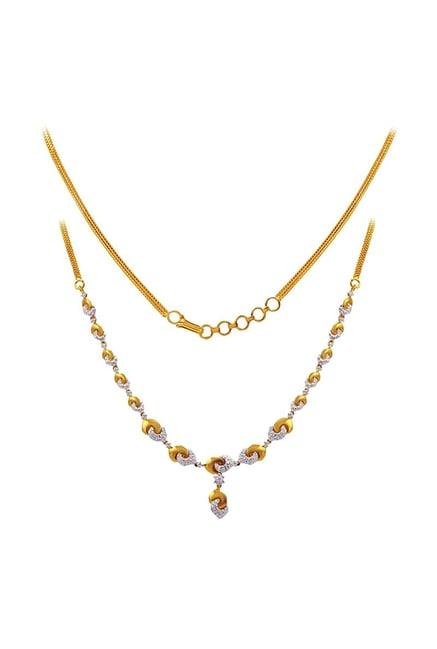 joyalukkas 18 kt gold & diamond necklace