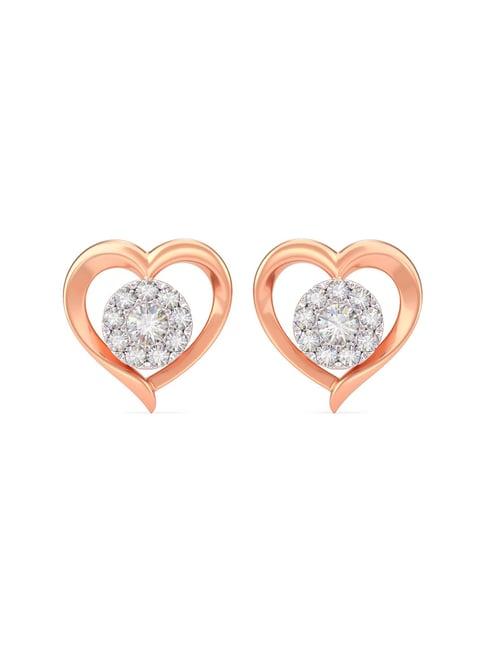 joyalukkas 18 kt gold & diamond stud earrings