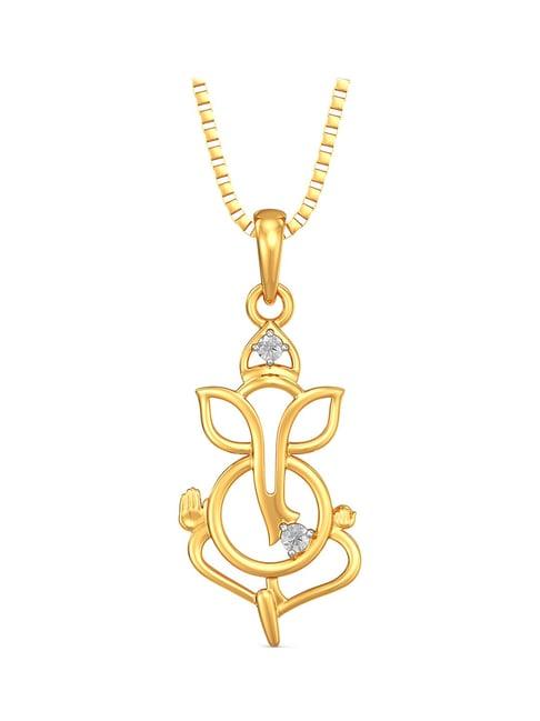 joyalukkas 18k gold & diamond pendant with chain