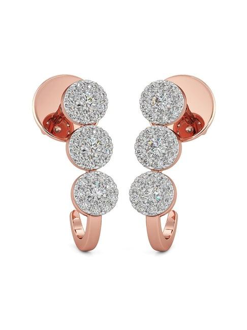 joyalukkas 18k rose gold & diamond hoop earrings for women