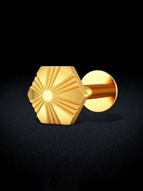 joyalukkas 22k geometric gold nosepin for women