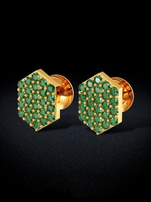 joyalukkas 22k gold hexacorallia stud earrings for women