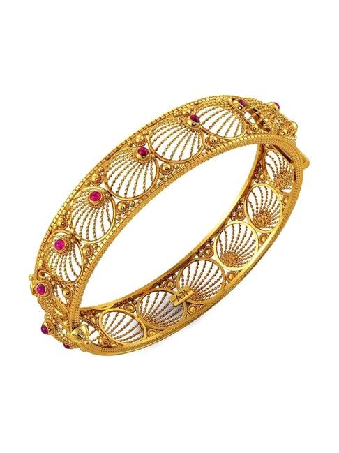 joyalukkas 22k yellow gold sea shell bangle for women