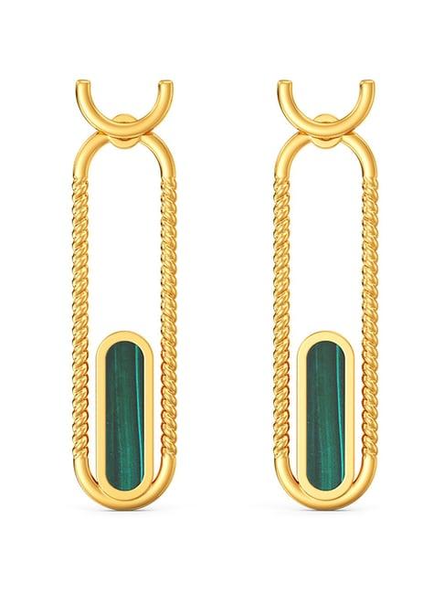 joyalukkas gold 18k capsular shaped nature stud earrings for women