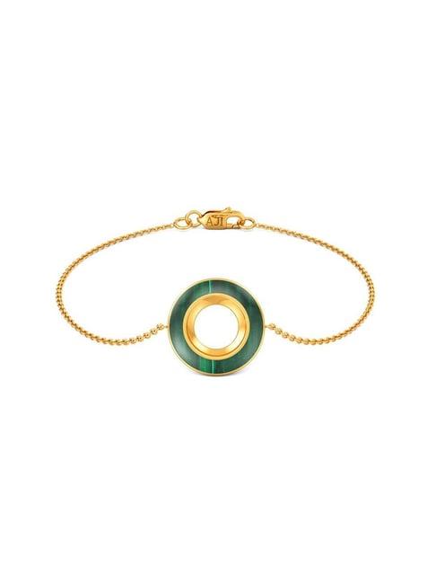 joyalukkas gold 18k circle gleam cute green yellow bracelet for women