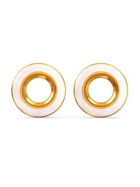 joyalukkas gold 18k glowing wheel-shaped stud earrings for women