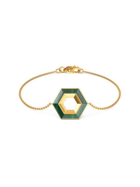 joyalukkas gold 18k hexa sparkle greenish yellow bracelet for women