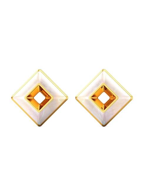 joyalukkas gold 18k square spark lovely stud earrings for women