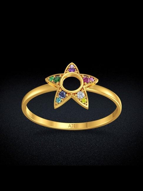 joyalukkas gold 22k colorful bow casual rings for women