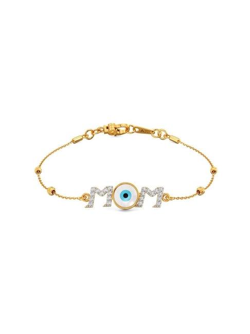 joyalukkas gold 22k mother's unconditional love evil eye bracelet for women