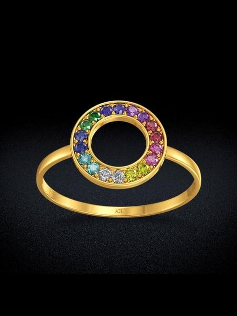 joyalukkas gold 22k multicolored semicircle casual rings for women