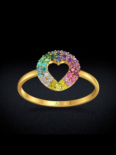 joyalukkas gold 22k spectrum casual rings for women
