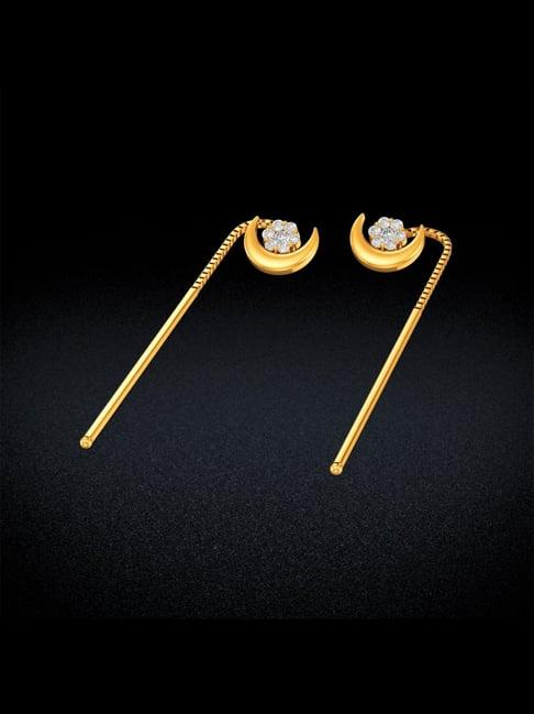 joyalukkas gold 22k web model sui-dhaga earrings for women