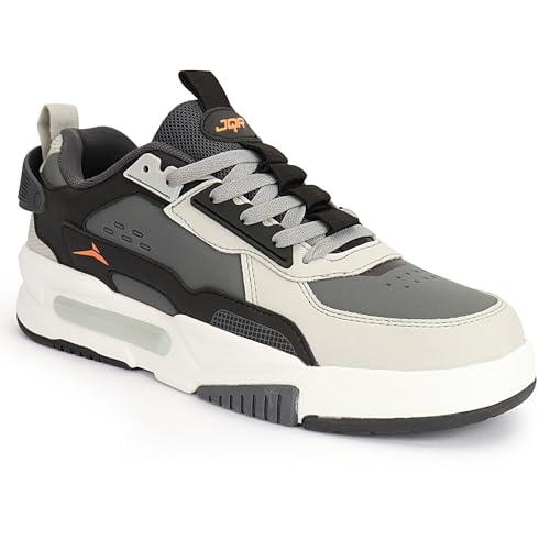 jqr men's signature -trendy,casual,stylish sneaker shoes grey, 8 uk