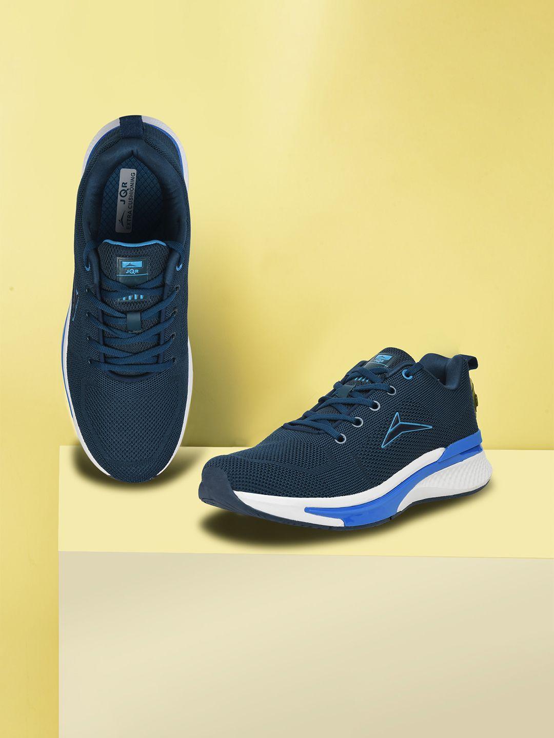 jqr men blue mesh running shoes